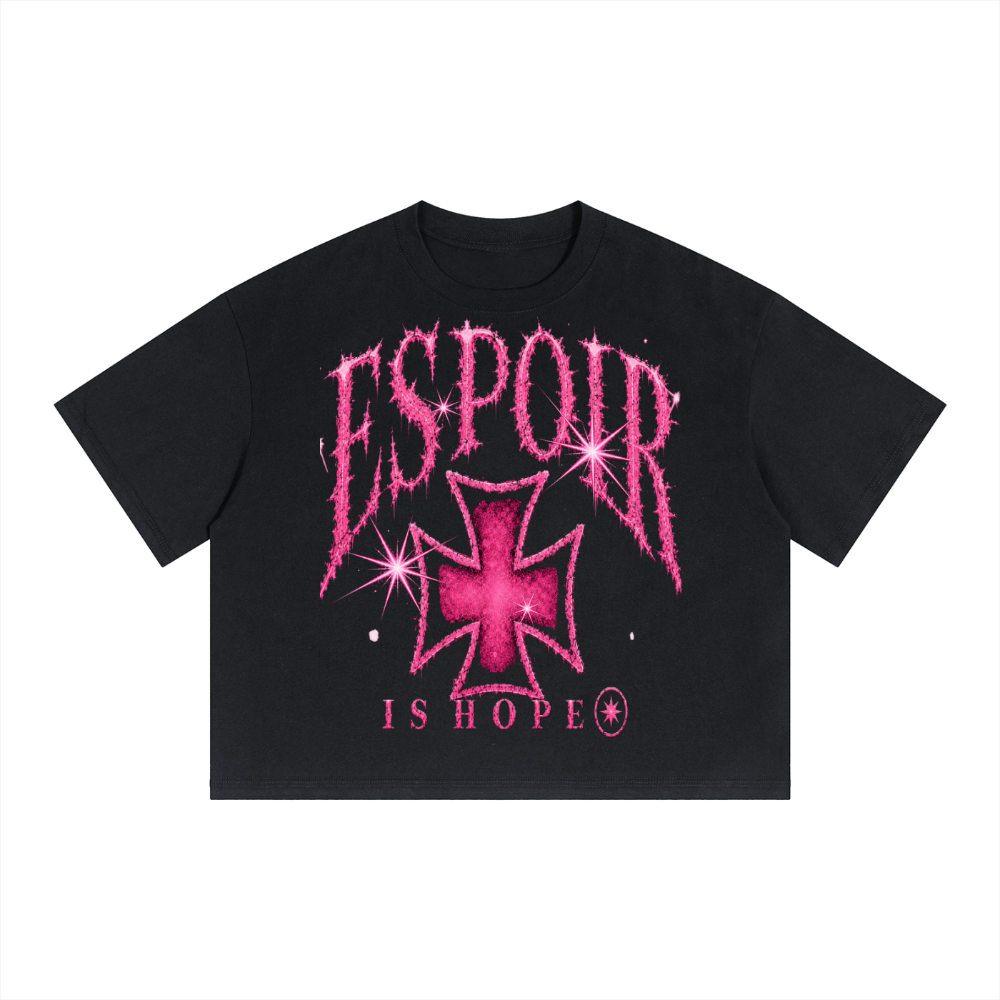 Unisex Boxy Drop Shoulder Crop T-Shirt