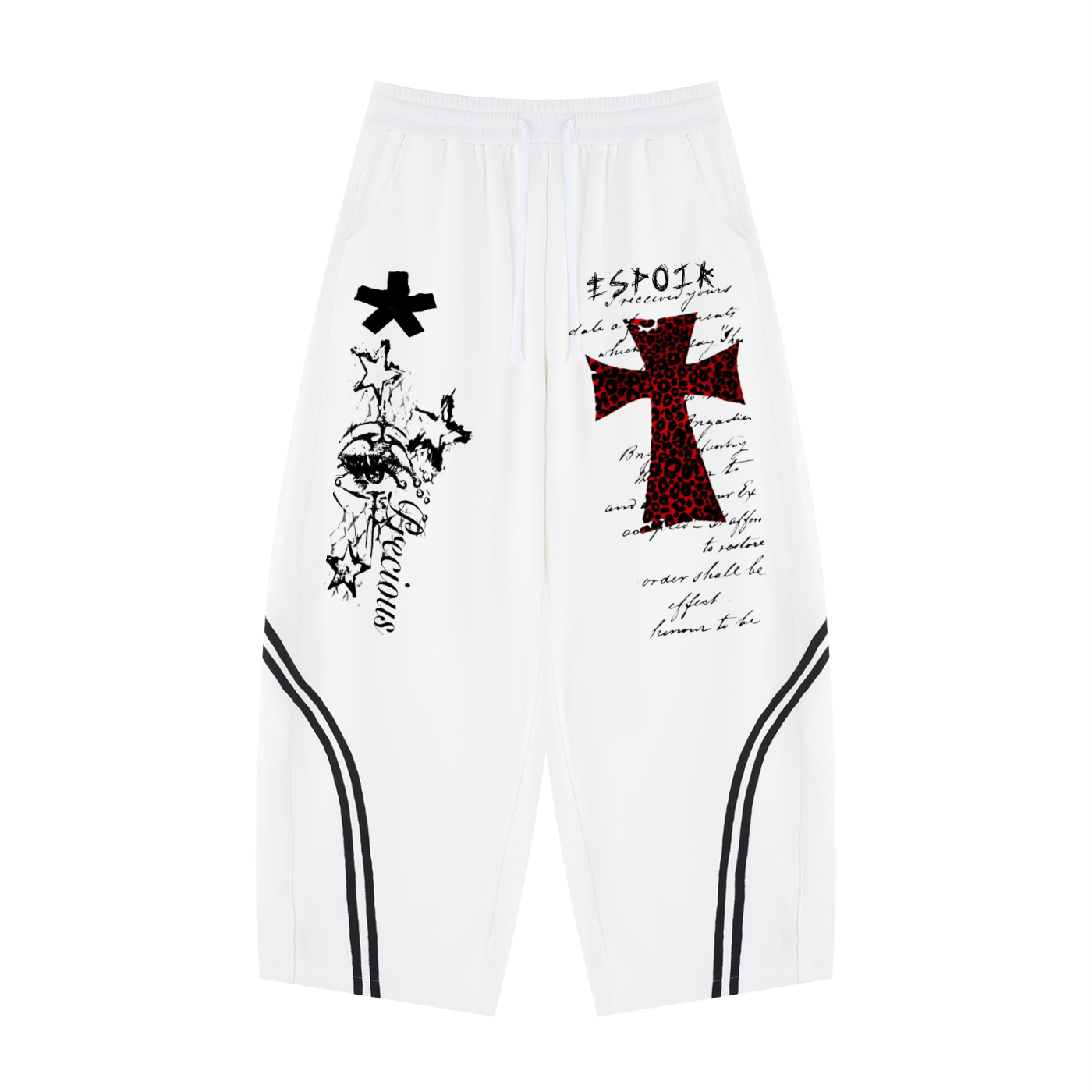 Unisex Wide Leg Piping Sweatpants