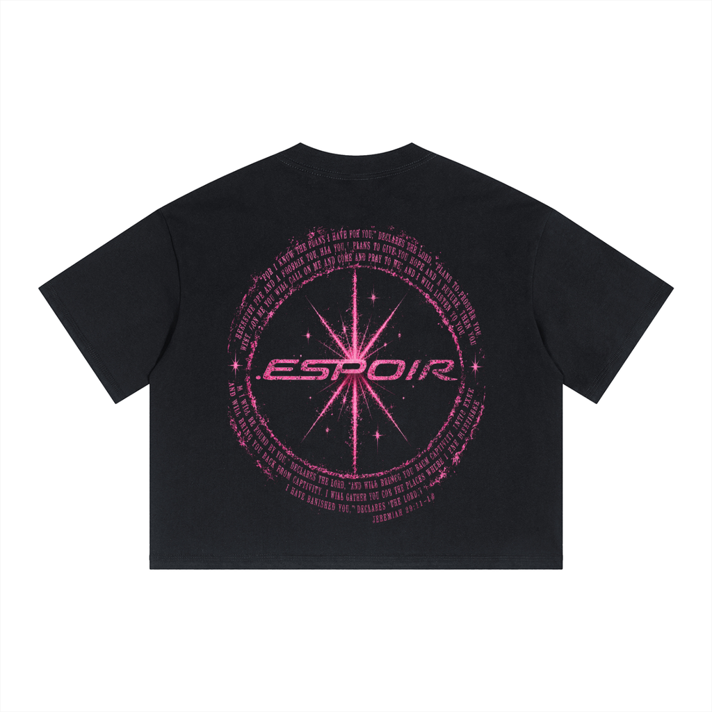 Unisex Boxy Drop Shoulder Crop T-Shirt