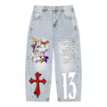 Men's Vintage Wash Sunfade Barrel Leg Jeans