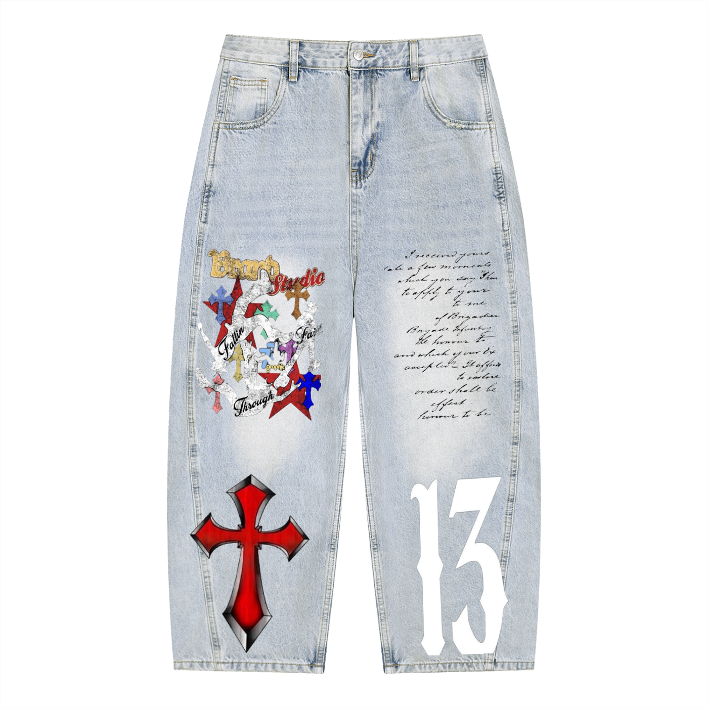 Men's Vintage Wash Sunfade Barrel Leg Jeans